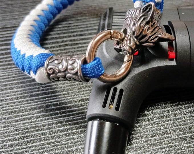 Blue & White “The Lone Wolf” Viking Paracord Bracelet