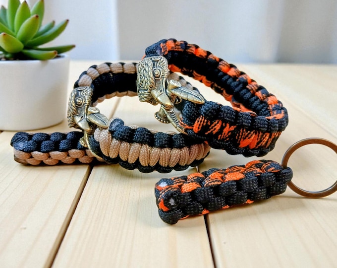 Eagle Brass Head Paracord Bracelet "The Skywarden" With Keyring