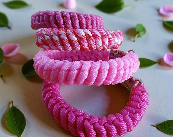 Ladies Handcrafted Pink Paracord Bracelets "The Ember Bloom collection"