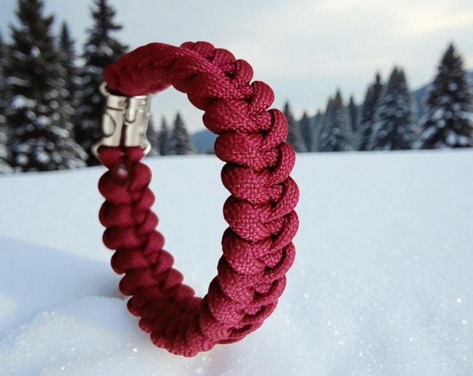 Autumn Red "The Crimson Steel" Paracord Bracelet