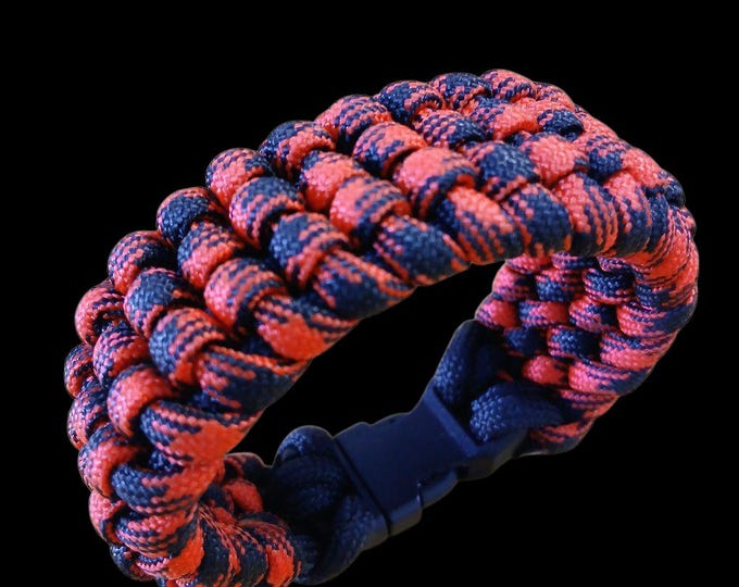 Red/Black Pattern “Embercoil” Paracord Bracelet