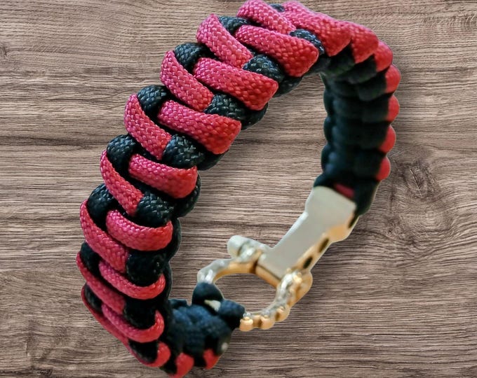 The Blood Oath – Adjustable Skull-Clasp Paracord Bracelet, Fit 7-8 inch Wrist