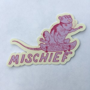 MISCHIEF Skater Rat 3x3 Die-cut Vinyl Sticker