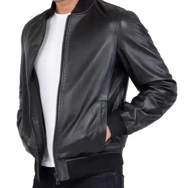 Lamb Real Leather Black Bomber Jacket for Men - Etsy