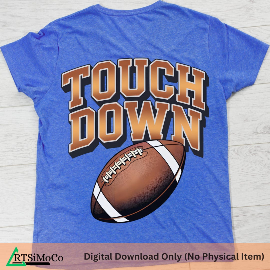 Retro Football PNG: Touchdown Design, Sublimation Ready (digital ...