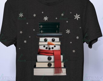 Libro de muñeco de nieve PNG, diseño de libro navideño para profesores (sublimación, descarga digital)