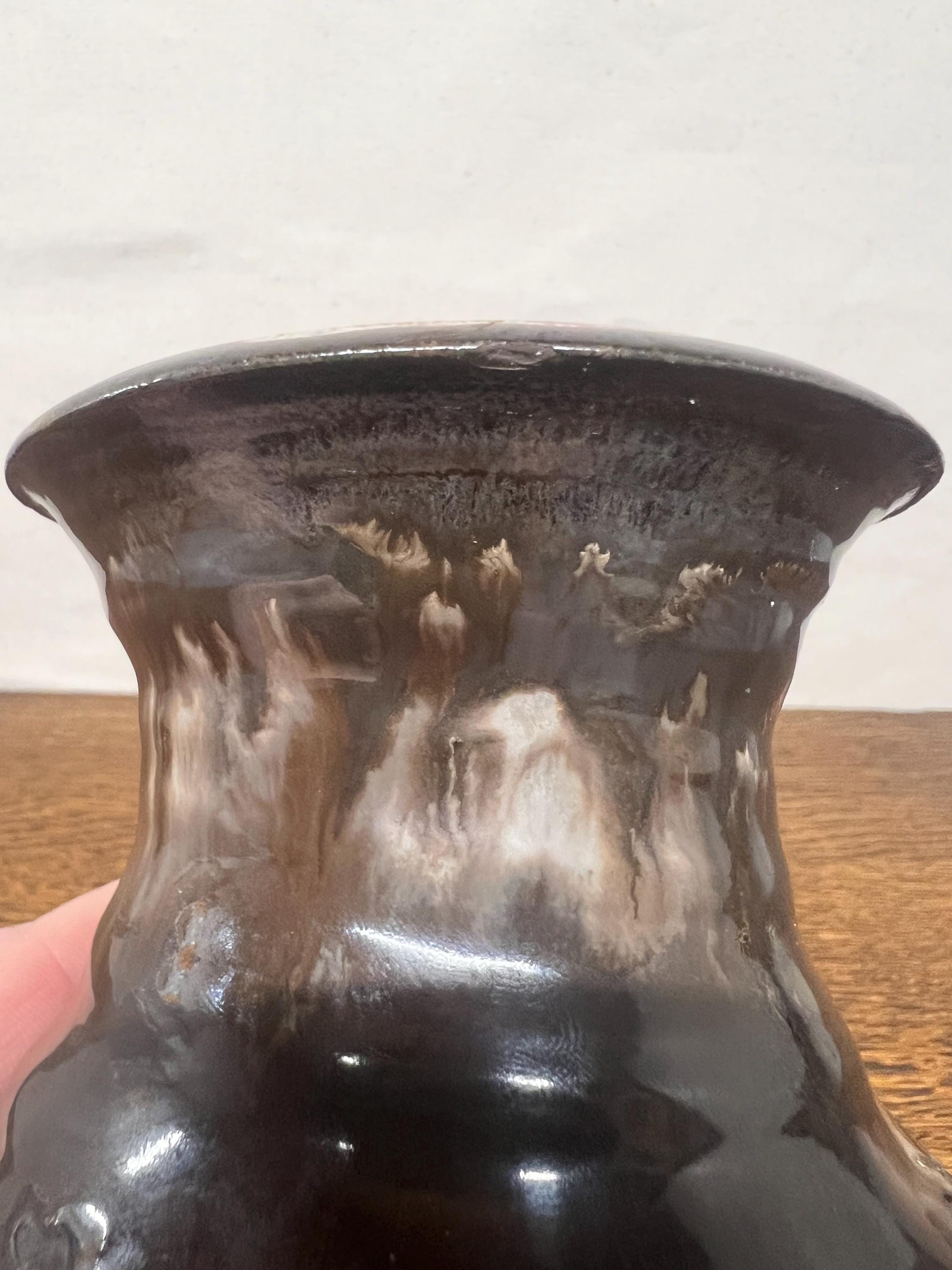 希少 Glit Lava アイスランド製 ヴィンテージ 花瓶 Vintage | Glit Iceland Lava Pottery | Handmade Ceramics | Brown