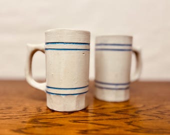Antique | Redwing Early Stoneware | Tankard | Stein | Mug | Blue Line | Country Kitchen | Farmhouse |
