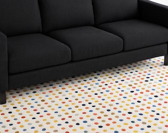 Hand Tufted Colorful Rug, Multicolor Dot Area Rug, Modern Abstract Carpet, Contemporary Geometric Rug, Handmade Living Room Decor