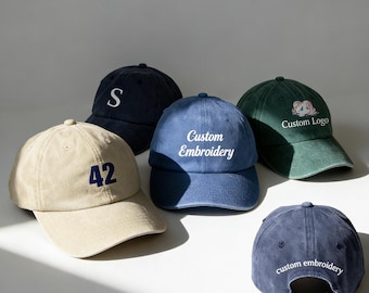Custom Embroidered Name Hat, Personalized Kids Cap, Custom Text Embroidered Vintage Baseball Hat, Personalized Dad Cap