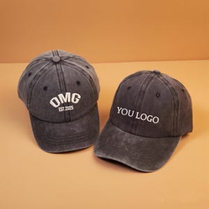 Gorra OMG bordada personalizada / Gorra de béisbol con logotipo personalizado / Gorra de papá lavada vintage / Gorra de fiesta divertida para mujeres y hombres