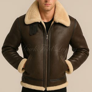 Leon Kennedy RE4 Bomber Jacket: Sheepskin Leather Aviator Cosplay