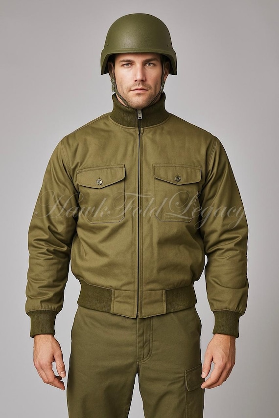 Men's Military Bomber Jacket, Olive Green Army Field Jacket, Tactical Combat Coat, Vintage Army Outerwear