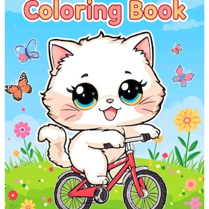 Livre de coloriage chat kawaii : les aventures quotidiennes de Milo (téléchargement PDF, 32 pages format A4)