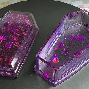 Spooky Sparkle Purple Halloween Coffin