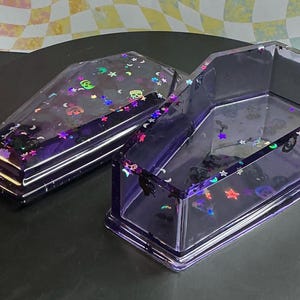Spooky Purple Holographic Halloween Coffin