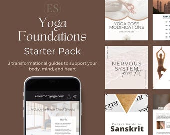 Yoga Foundations Bundle | Anfänger Yoga Printable Pack | Ruhe, Vertrauen, Klarheit