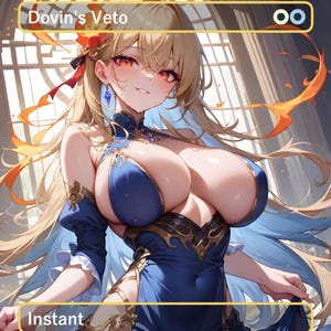 Dovin&#39;s Veto TCG Proxy Anime Waifu Card - Commander Deck, EDH