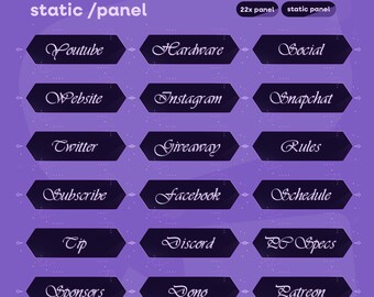 Astral Charm Panel | Himmlisches Twitch Panel Set | Elegante Etiketten | Astrologie-Overlay-Panel | zartes Lila | Sternzeichen-Panel