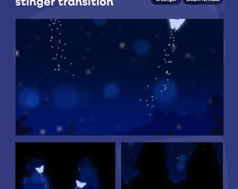 Twilight Butterfly Stinger Transition: Cozy Blue Fantasy for Twitch and OBS/Streamlabs