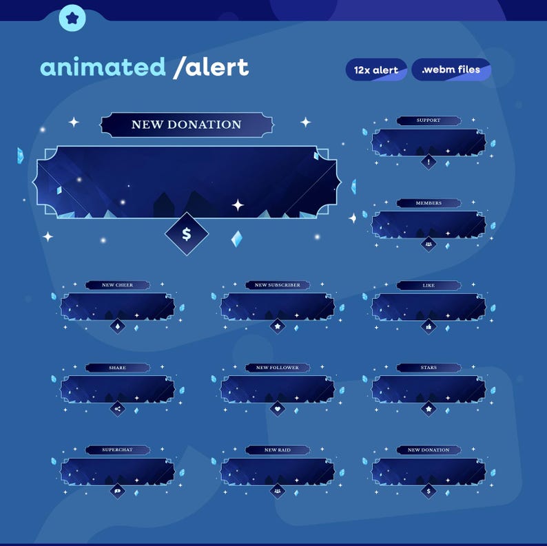Animated Gleaming Horizon Stream Alerts: Crystal Blue Fantasy for ...