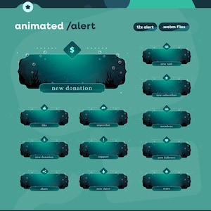 Aether Ocean Stream Alert | Bubble Pop Animated Alerts | Magical Ocean Alert | Sub Notification Overlay | Deep Blue Alert Design | Aesthetic