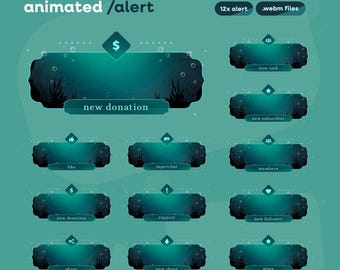 Aether Ocean Stream Alert | Bubble Pop Animated Alerts | Magical Ocean Alert | Sub Notification Overlay | Deep Blue Alert Design | Aesthetic
