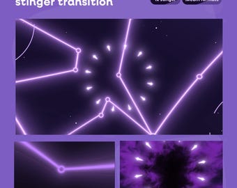 Purple Constellation Stinger Transition | Astral Galaxy Scene Switch (WebM)