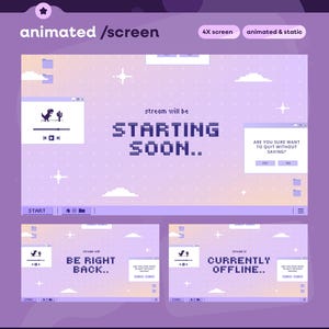 Dream Pixels Animated Stream Screen Pack for Twitch | Animated Starting Soon | Pixel Art Be Right Back Scene | Pastel Cozy Stream Overlay