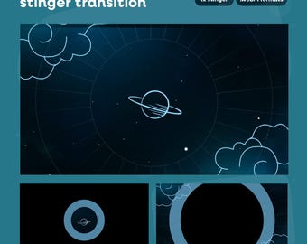 Starfall Reverie Stinger Transition: Cosmic Blue Galaxy for Twitch and OBS/Streamlabs