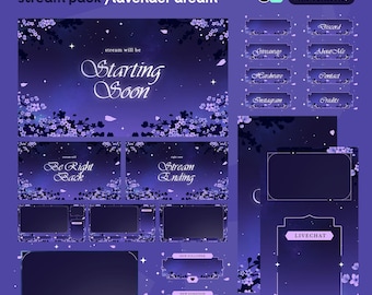 Animated Stream Overlay Pack | Lavender Dream Floral Theme (Digital Download)