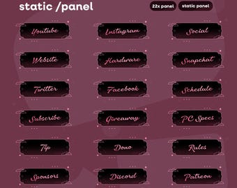 Twilight Bloom Static Stream Panels for Twitch, Kick, Youtube | Dark Theme | Galaxy | Celestial | Panels | Aesthetic | Stream Design