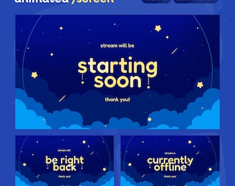 Animated Galaxy Stream Screens | Sky Melody VTuber Pack (Digital Download)