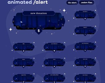 Animated Twilight Butterfly Stream Alerts: Cozy Blue Fantasy for Twitch and OBS/Streamlabs
