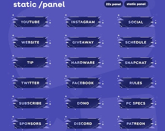 Shooting Stars Stream Panels: Purple Cosmic Clouds for Twitch and OBS/Streamlabs