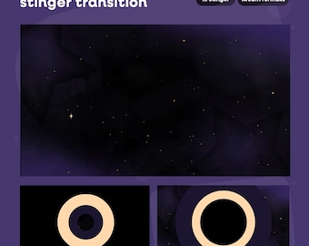 Animated Stinger Transition | Royal Night Sky Scene Switch (WebM)