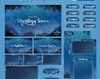 Dusky Woods Animated Stream Overlay Pack | Forest Nature Alerts, Screens (Digital Download)