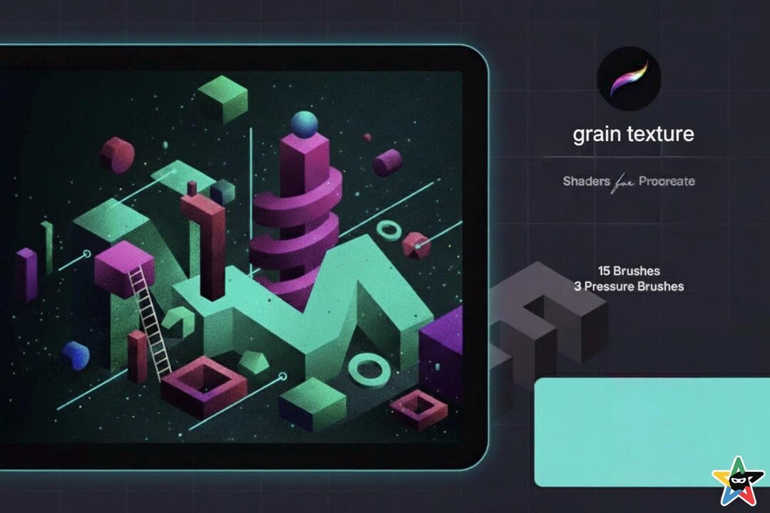 Grain Texture Shader Procreate Brushes – 18 Noise and Pressure Texture ...