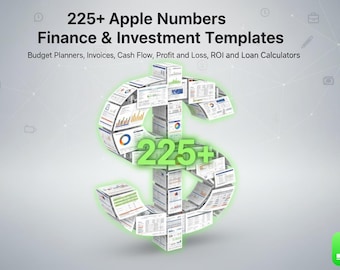 225+ modelli Apple Numbers Finance & Investment: budget planner, fatture, cash flow, profit n loss, prestito