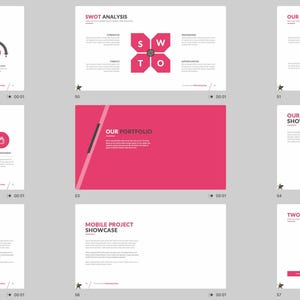 These preview images display slide examples from the 7,800+ Company Profile PowerPoint Template. Features creative charts, infographics, timelines, and portfolio layouts in green and white tones. Fully editable for business, marketing, and pitch presentations in PowerPoint and compatible software.