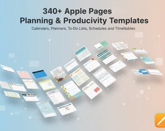 340+ modelli Apple Pages Planning & Productivity: calendari, planner, liste di cose da fare, programmi e orari