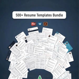 Bundel met 500+ CV-sjablonen | Word, pdf, InDesign, Illustrator, Photoshop