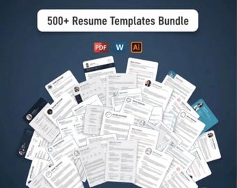 500+ Resume Templates Bundle | Word, PDF, InDesign, Illustrator
