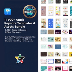 11500+ Apple Keynote Vorlagen & Design-Assets Mega Bundle (organisiert)