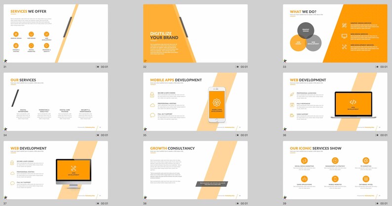 These preview images display slide examples from the 7,800+ Company Profile PowerPoint Template. Features creative charts, infographics, timelines, and portfolio layouts in green and white tones. Fully editable for business, marketing, and pitch presentations in PowerPoint and compatible software.