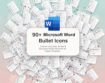 90+ Microsoft Word Bullet Icons: liste personalizzate, punti, frecce ed elementi decorativi per modelli Word