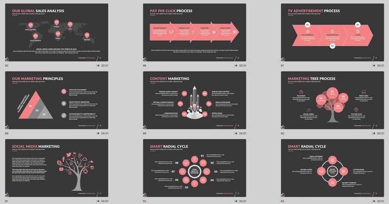 These preview images display slide examples from the 7,800+ Company Profile PowerPoint Template. Features creative charts, infographics, timelines, and portfolio layouts in green and white tones. Fully editable for business, marketing, and pitch presentations in PowerPoint and compatible software.