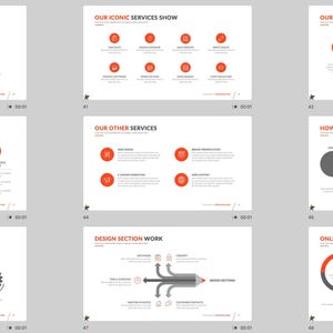 These preview images display slide examples from the 7,800+ Company Profile PowerPoint Template. Features creative charts, infographics, timelines, and portfolio layouts in green and white tones. Fully editable for business, marketing, and pitch presentations in PowerPoint and compatible software.
