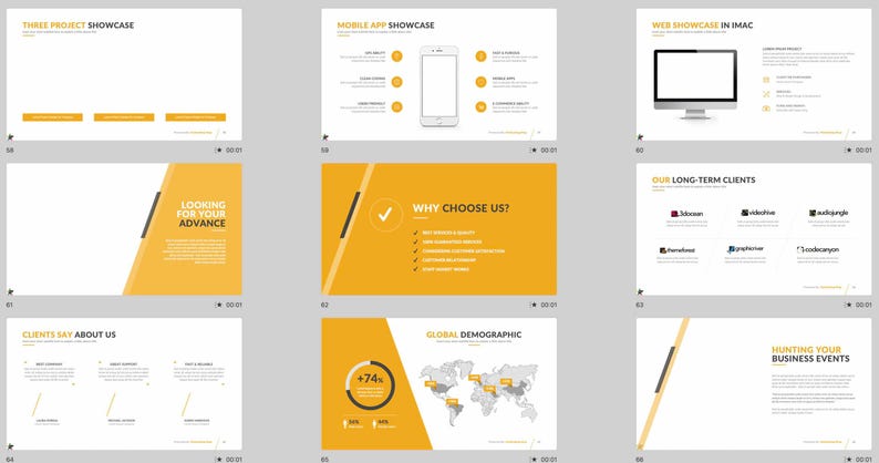 These preview images display slide examples from the 7,800+ Company Profile PowerPoint Template. Features creative charts, infographics, timelines, and portfolio layouts in green and white tones. Fully editable for business, marketing, and pitch presentations in PowerPoint and compatible software.