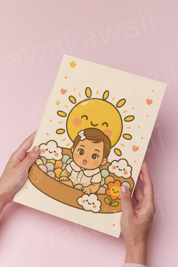 Personalized "Sunshine Baby in Ball-pit" Invitation, Poster, Digital Print - Custom designed using your Baby Toddler's photo